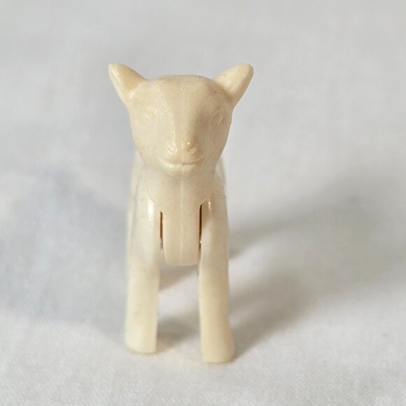 Vintage Plastic Goat Figure Movable Head White Farm Animal Toy 1950s - Picture 4 of 12